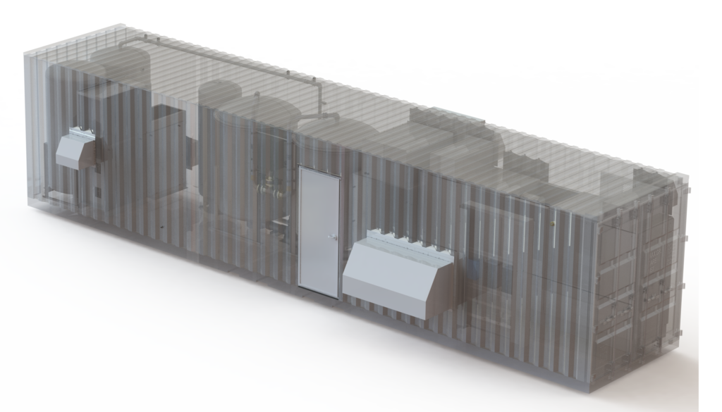 Oxygen concentrator in container.